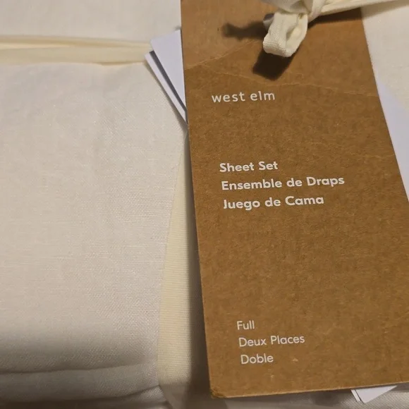❤️BUY 2 GET 1 FREE West Elm European Flax Linen Sheet Set, White,vQueen, $279 - Picture 12 of 16